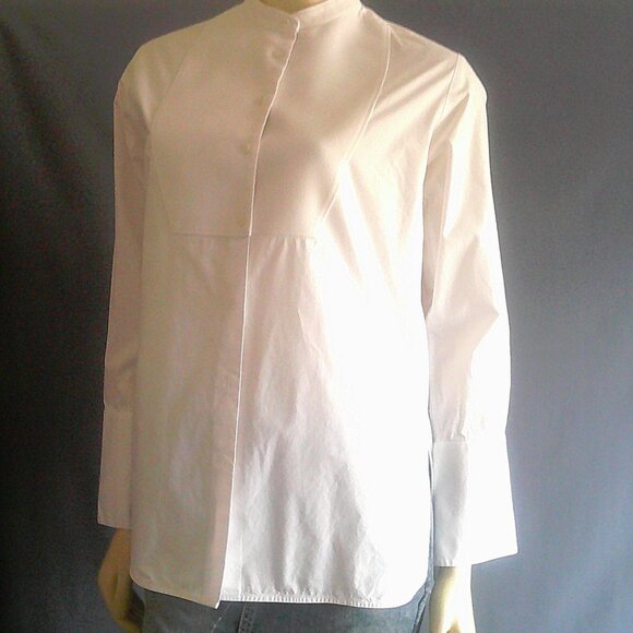 Everlane White Cotton Tuxedo Side Vent Button Down Shirt 0 - Picture 2 of 8